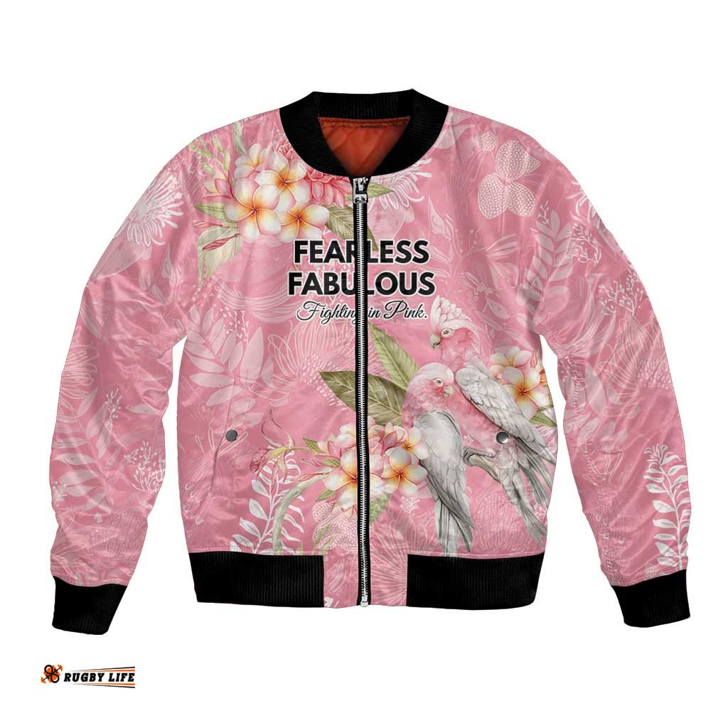 Personalised Galah Cockatoo Fighting in Pink Bomber Jacket Australian Breast Cancer Spirit LT9