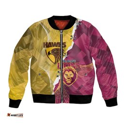 Personalised Hawks and Lions Inspired Bomber Jacket Dynamic Style LT14