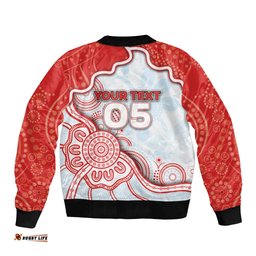 Custom Swans Football Bomber Jacket Aboriginal Dot Art Pattern DT05