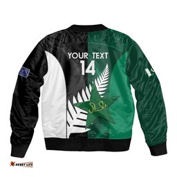 Custom New Zealand And Pakistan Cricket Bomber Jacket 2025 Black Cap Shaheens Together LT14