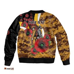 Hawthorn Hawks ANZAC Personalised Bomber Jacket Lest We Forget Poppy Camo LT9