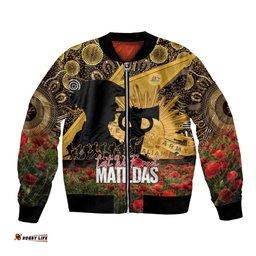 Personalised Australia Matildas ANZAC Day Bomber Jacket Last Post Poppy Lest We Forget LT14