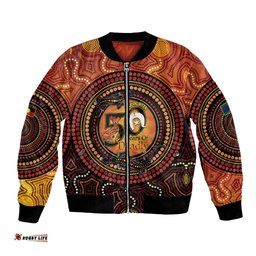 NAIDOC Week 2026 Personalised Bomber Jacket 50 Years of Deadly Lizard Kangaroo Aboriginal Art LT14