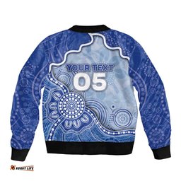 Custom Roos Football Bomber Jacket Aboriginal Dot Art Pattern DT05