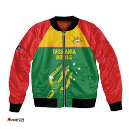 Custom Tasmania Bowls Australia Bomber Jacket Go Tasmanian Tridents LT14