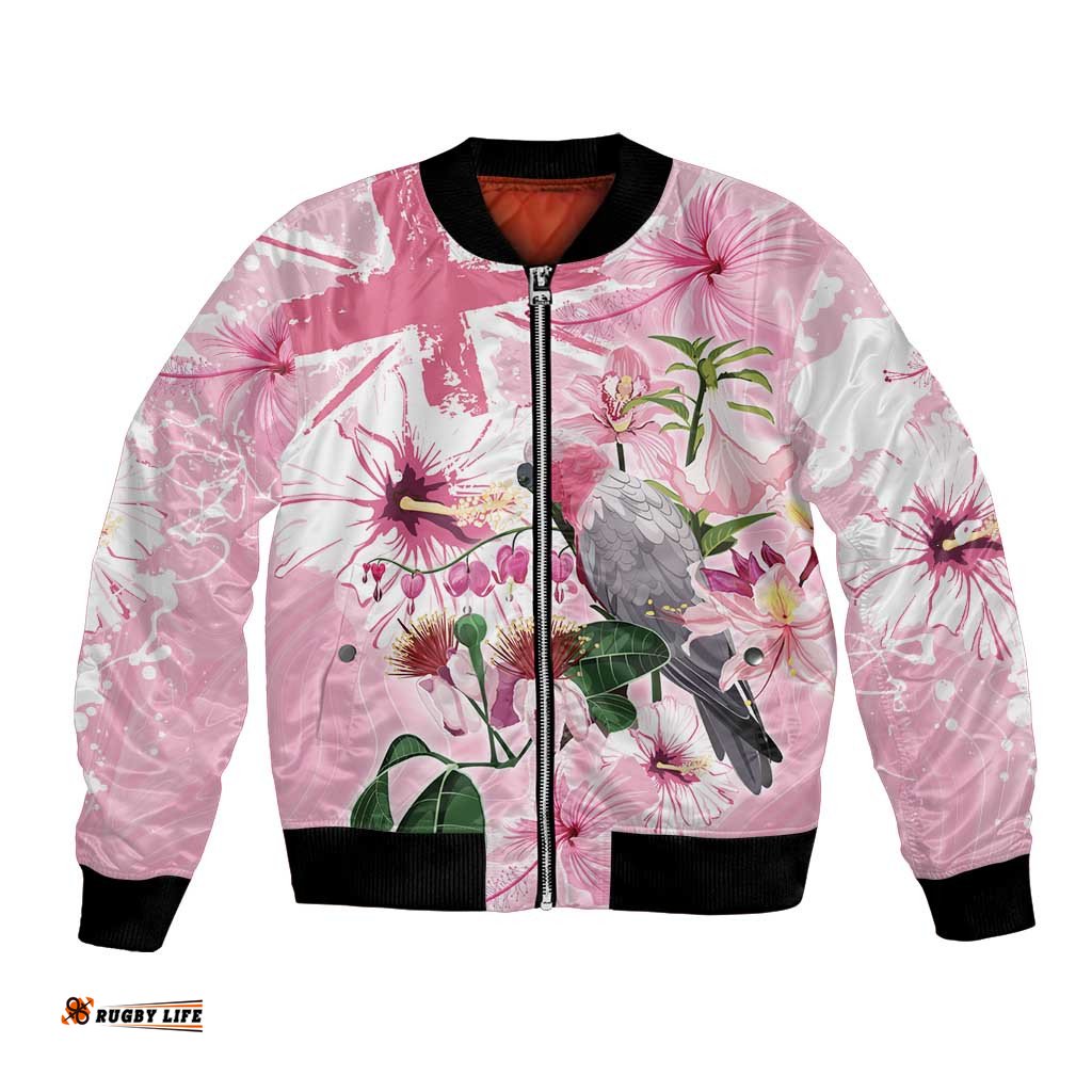 Personalised Australia Day Bomber Jacket Pink Parrot Bird Opal Art LT9