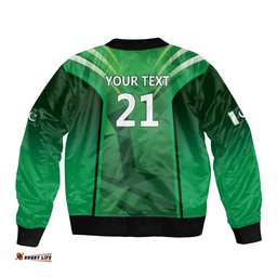 Pakistan Cricket Custom Bomber Jacket The Green Shirts with Sporty Pattern LT9