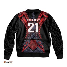 Custom New Zealand Bomber Jacket Maori Kiwiana Pattern Tukutuku Motif LT9