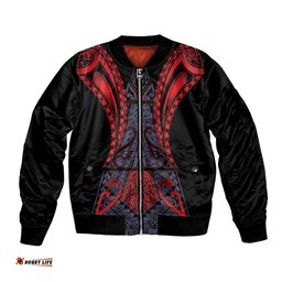 Custom New Zealand Bomber Jacket Maori Kiwiana Pattern Tukutuku Motif LT9