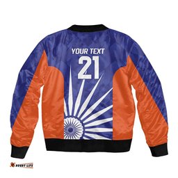 India Cricket Custom Bomber Jacket Ashoka Chakra with Flag Style LT9