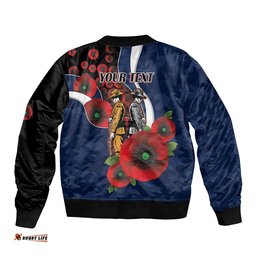 Geelong Cats ANZAC Personalised Bomber Jacket Lest We Forget Poppy Camo LT9