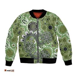 Personalised NAIDOC Week 50 Years Deadly Always Bomber Jacket Green Aboriginal Artwork Dot Painting LT9