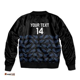 New Zealand Silver Fern Cricket Custom Bomber Jacket Black Cap T20 Version LT14