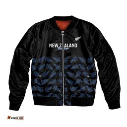 New Zealand Silver Fern Cricket Custom Bomber Jacket Black Cap T20 Version LT14