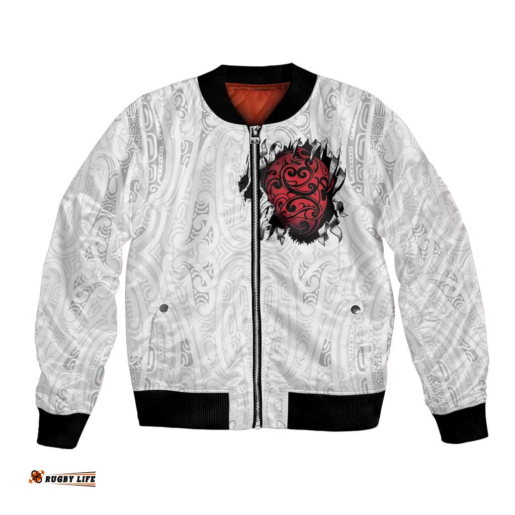 New Zealand Maori Heart Tribal Personalised Bomber Jacket Polynesian Patterns LT9
