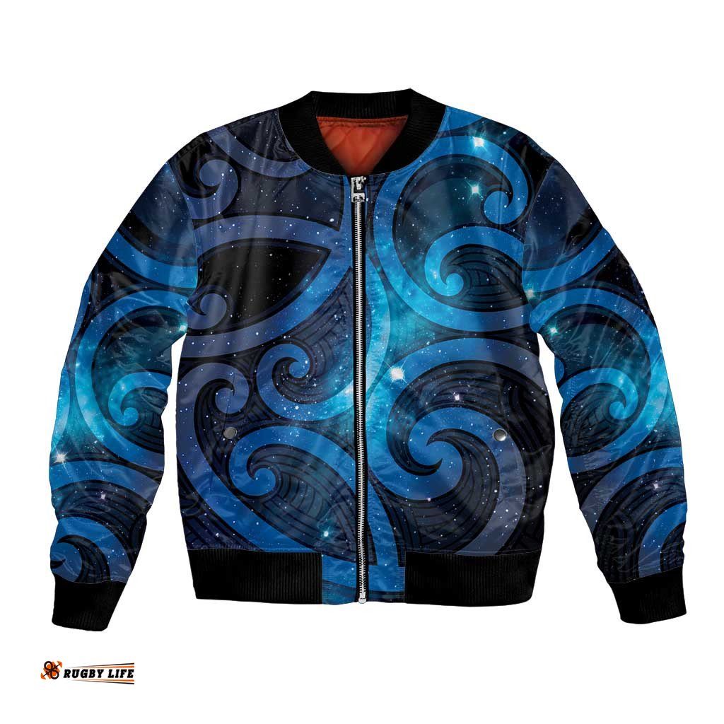 New Zealand Maori Matariki Bomber Jacket Galaxy Kowhaiwhai LT7