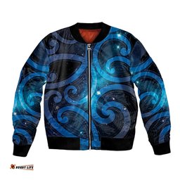 New Zealand Maori Matariki Bomber Jacket Galaxy Kowhaiwhai LT7