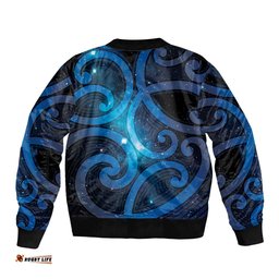 New Zealand Maori Matariki Bomber Jacket Galaxy Kowhaiwhai LT7