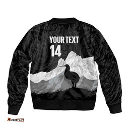 New Zealand South Island Football Custom Bomber Jacket Aoraki Mount Cook With Kiwi Maori Pattern LT14