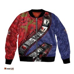Personalised ANZAC Spirit 1915-2026 Filmstrip Tribute Bomber Jacket Lest We Forget 25 April LT9
