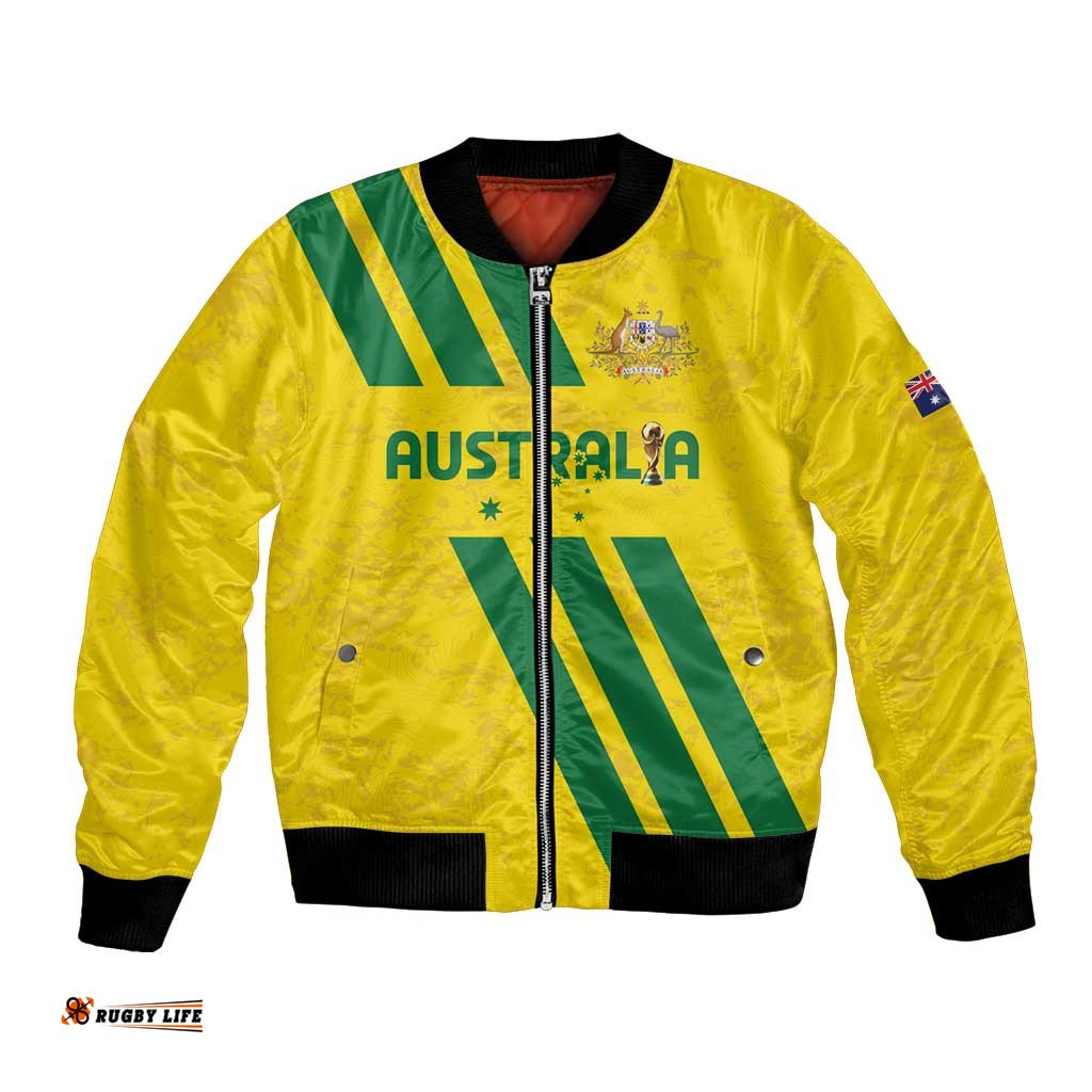 Custom Soccer 2026 Australia Bomber Jacket Socceroos Go Glory LT01