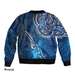 Matariki Galaxy Bomber Jacket New Zealand Map Maori Pattern LT9