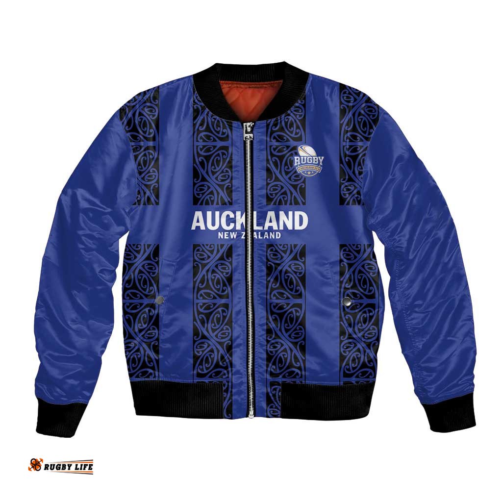 Custom Oceania Football NZ Auckland Bomber Jacket Maori Tribal Pattern LT9