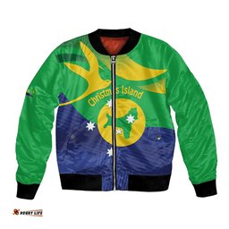 Personalised Australia Christmas Island Bomber Jacket Wilayah Pulau Krismas Flag Color LT14