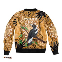 Personalised Australia Magpie NAIDOC Week 2026 Bomber Jacket 50 Years of Deadly Aboriginal Art LT14