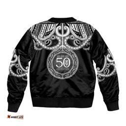Kia Kaha Te Reo Maori New Zealand Bomber Jacket 50th Anniversary Ake Ake Ake LT14