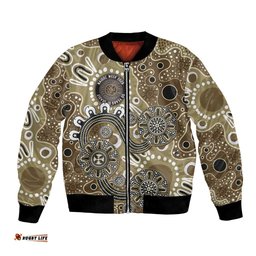 Personalised NAIDOC Week 50 Years Deadly Always Bomber Jacket Brown Aboriginal Artwork Dot Painting LT9