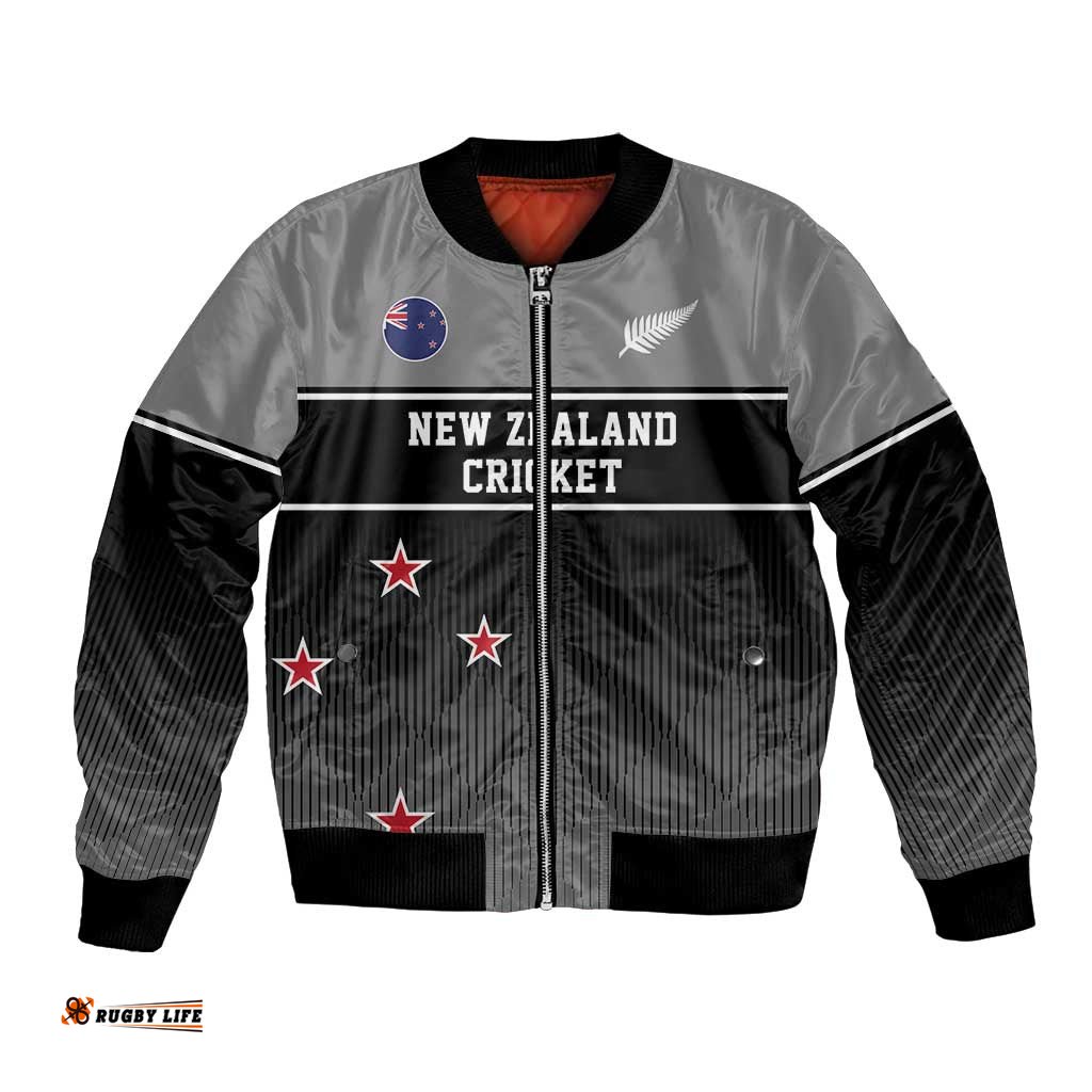 Custom New Zealand Cricket Bomber Jacket Black Cap Unbeatable LT05