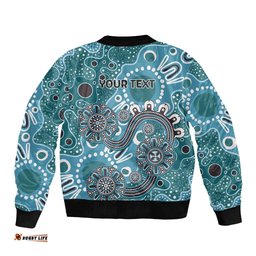 Personalised NAIDOC Week 50 Years Deadly Always Bomber Jacket Teal Aboriginal Artwork Dot Painting LT9