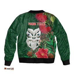 Maori Wheku Meri Kirihimete Personalised Bomber Jacket All Green Indigenous Maori Motif LT9