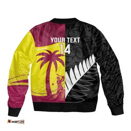 New Zealand and West Indies Cricket Custom Bomber Jacket Black Cap Windies Together LT14