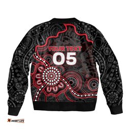 Custom Saints Football Bomber Jacket Aboriginal Dot Art Pattern DT05