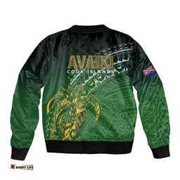 Cook Islands Rugby Kuki Avaiki Bomber Jacket Tribal Turtle LT7