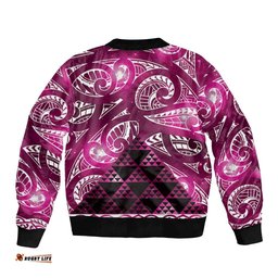 Matariki New Zealand Bomber Jacket NZ Niho Taniwha Maori New Year Pink Galaxy LT14