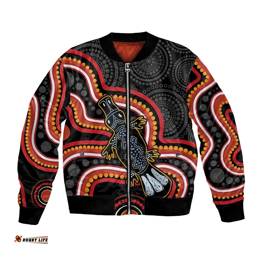 Indigenous Platypus Australia Bomber Jacket Australian Aboriginal Art Proud LT14