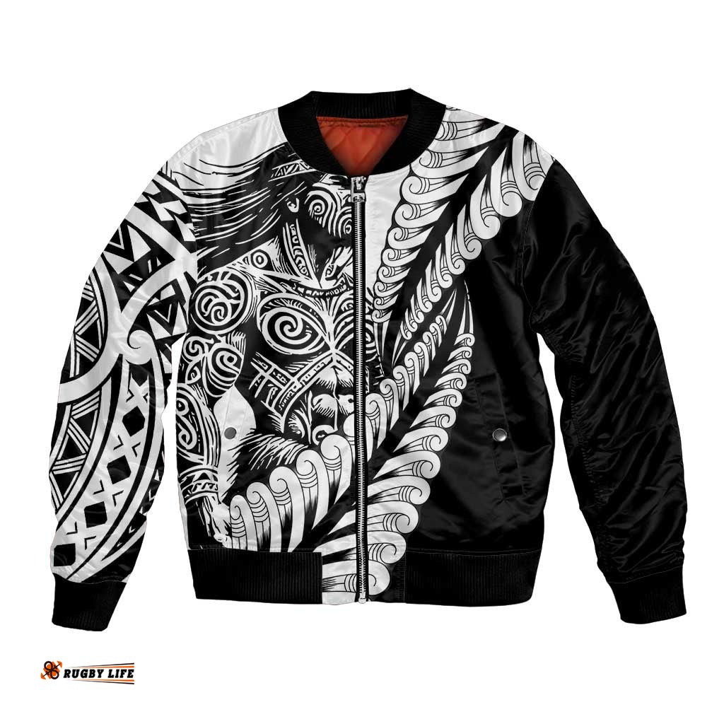 Koru Fern New Zealand Maori Tribal Warrior Bomber Jacket LT9