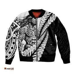 Koru Fern New Zealand Maori Tribal Warrior Bomber Jacket LT9