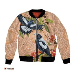 Magpies On Eucalyptus Australia Aboriginal Bomber Jacket LT7