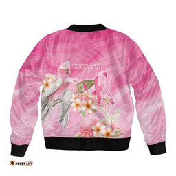 Personalised I Wear Pink For The Fight Bomber Jacket Australian Breast Cancer Spirit LT9