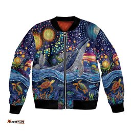 Heal Country Heal Our Nation Aboriginal Dreamtime Bomber Jacket LT9