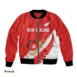 Custom New Zealand Cricket Bomber Jacket Kiwi Birds Haka Dance Red Fern Sporty Style LT03