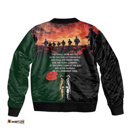 New Zealand and Australia ANZAC Day Bomber Jacket Lest We Forget Indigenous and Maori Pattern LT03