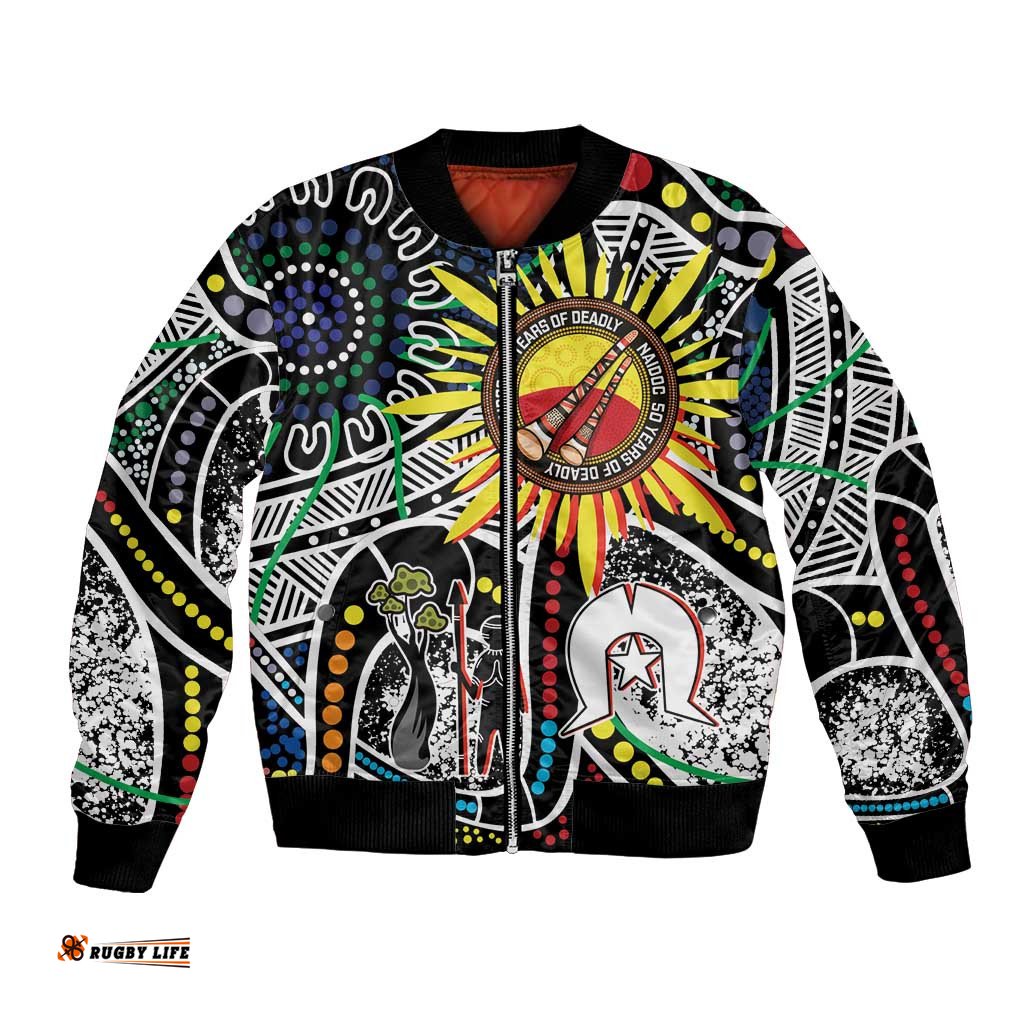 NAIDOC 50 Years of Deadly Personalised Bomber Jacket Aboriginal Dot Art LT9
