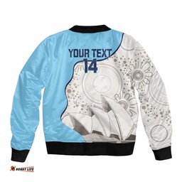 Custom New South Wales Cricket Bomber Jacket Go NSW - Aboriginal Art LT14