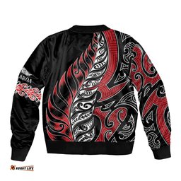 Koru Fern New Zealand Bomber Jacket Maori Tribal Pattern LT9
