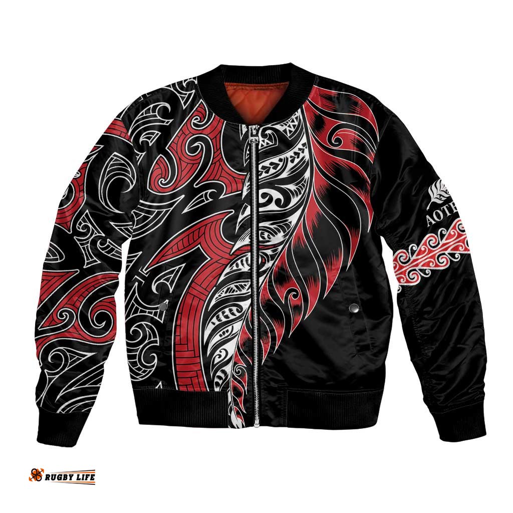 Koru Fern New Zealand Bomber Jacket Maori Tribal Pattern LT9